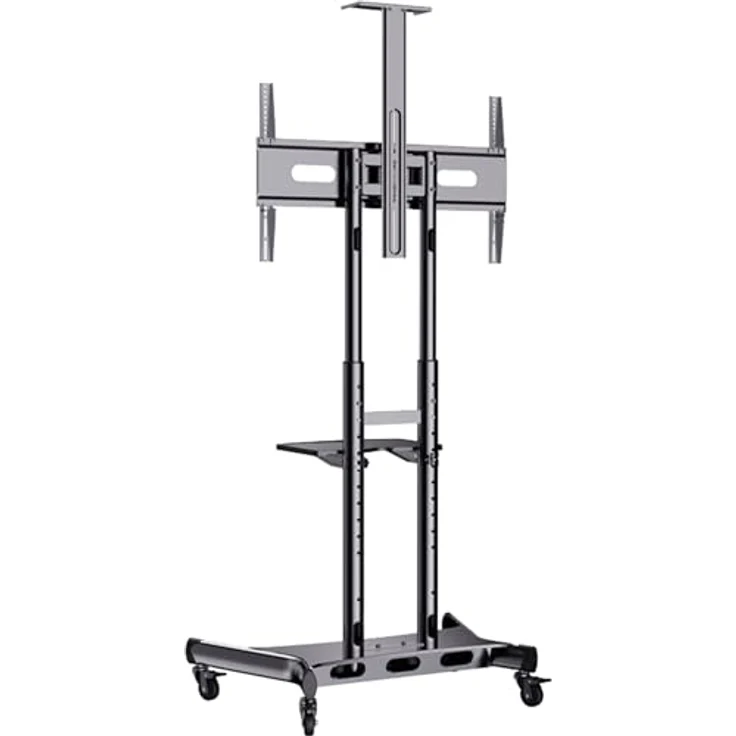 Hagor HP Twin Stand HD (84", 90 kg), TV Ständer, Schwarz, VESA bis 800 x 500 mm, höhenverstellbare Kameraaufnahme und AV-Ablage – Bild 5