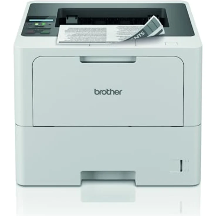 Brother HL-L6210DW Laserdrucker schwarz weiß (A4, 50 Seiten/Min., 1.200x1.200 DPI, LAN, WLAN, Duplex, 520 Blatt Papierkassette) weiß/grau – Bild 1