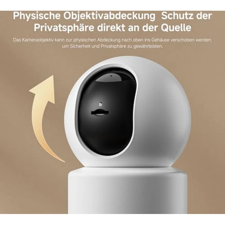 XIAOMI C201 Überwachungskamera Innen 1080p HD, 360° Kamera mit physischer Objektivabdeckung, Farb Nachtsicht, zwei-Wege-Audio, kompatibel mit Alexa & Google – Bild 2