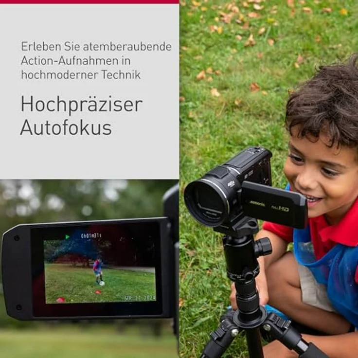 Panasonic HC-V900E-K, Semiprofessioneller Camcorder mit 24x optischem Zoom, 5-Achsen O.I.S, F1.8 Objektiv, Full HD, Schwarz – Bild 6