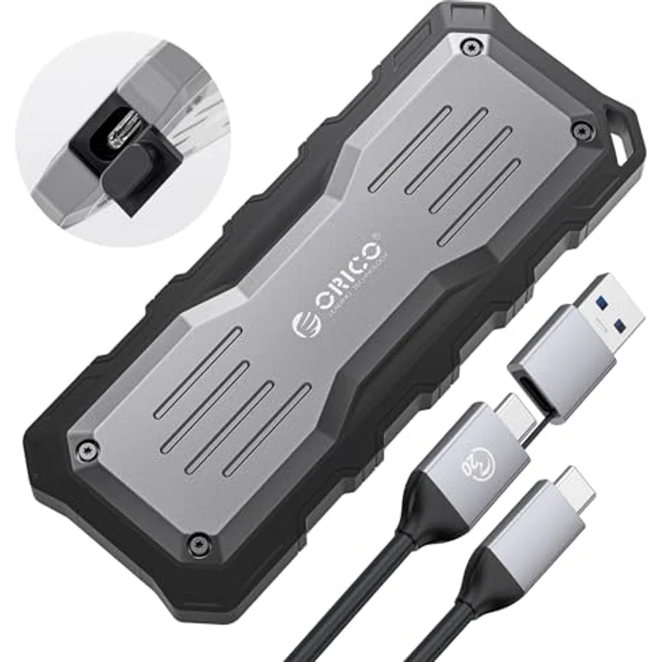 ORICO Extreme Portable SSD 512GB, USB 3.2 Gen 2x2, Robuste Externe Festplatte mit ultraschnellen 2000 MB/s Lesen, 1800 MB/s Schreiben, Ideal für Outdoor-Editoren - O20 – Bild 1