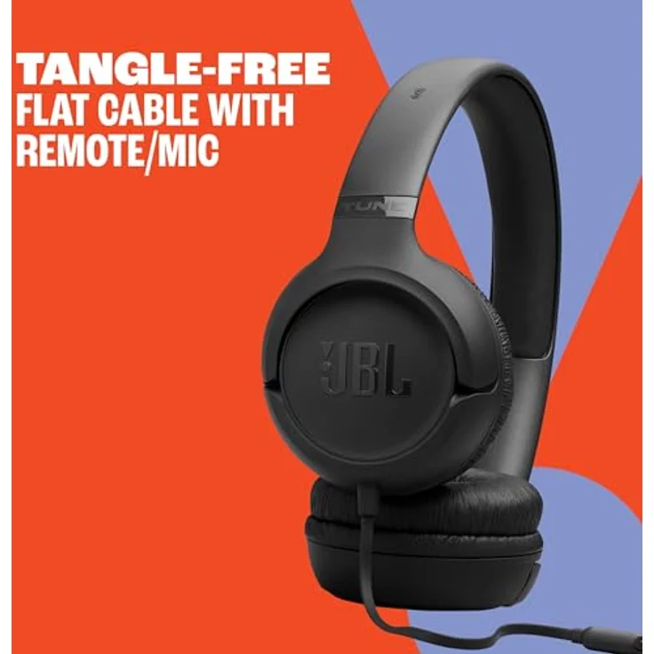 JBL Tune 530, kabelgebundene On-Ear-Kopfhörer mit Mikrofon, JBL Pure Bass Sound, EQ-Presets, faltbares Design, kabelsalatfreies Kabel, Schwarz – Bild 7
