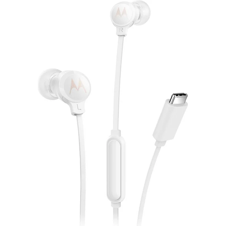 Motorola In Ear Kopfhörer, Weiß, 9,4-mm-Treiber, Mikrofon mit Stummschaltung, ergonomisches Design