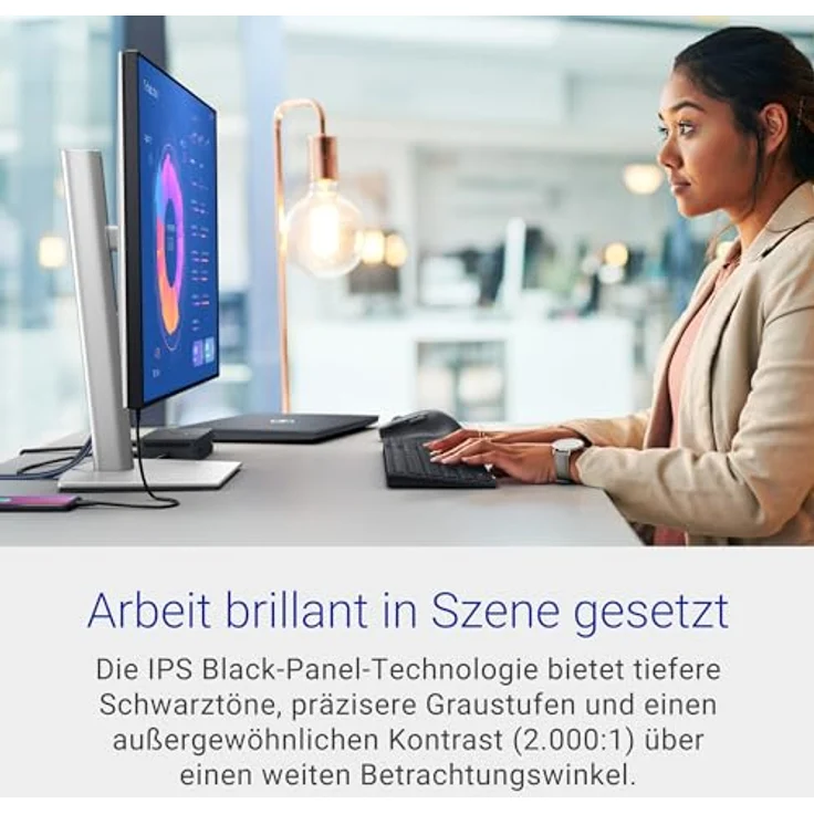 Dell U2724D UltraSharp 27 Zoll QHD Monitor, 120Hz, IPS Black, 5ms, 98% DCI-P3, USB-C, DisplayPort, HDMI, 3 Jahre Garantie, Silber – Bild 3