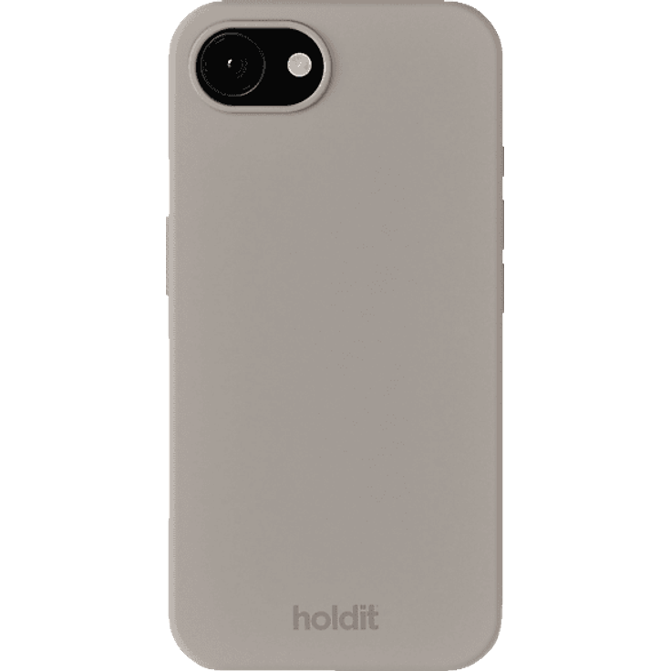 HOLDIT Silicone Case, Backcover für Apple iPhone 16E, griffiges Silikon mit recycelten Materialien, taupe