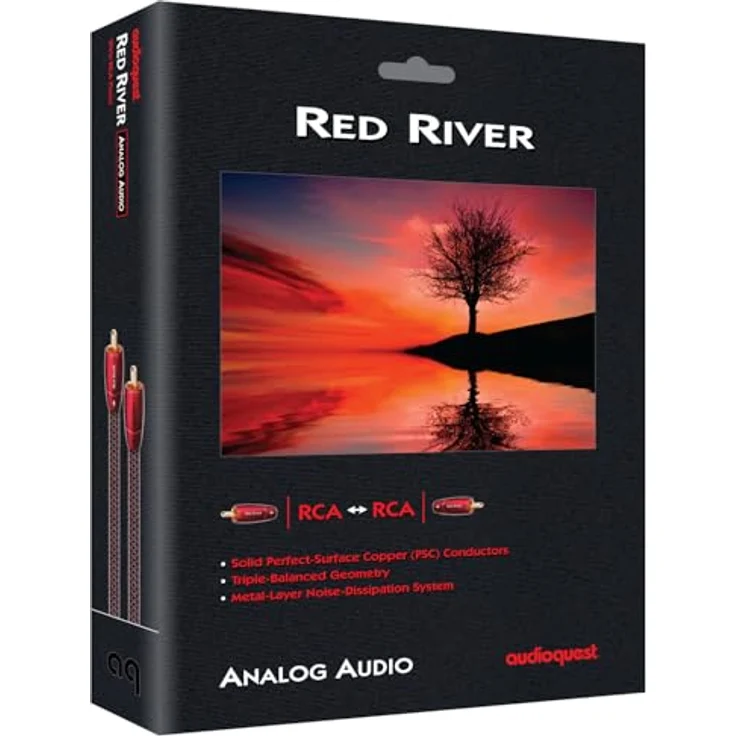 AudioQuest 2m Red River RCA Audiokabel Schwarz - Audiokabel (Cinch, Cinch, 2m, Schwarz) – Bild 2