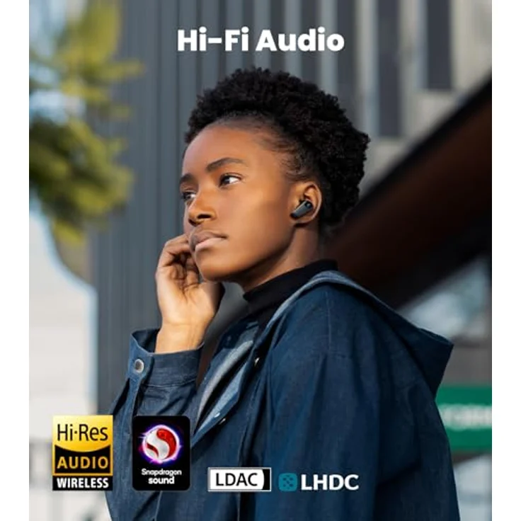 Edifier NeoBuds Planar, Wireless-Ohrhörer mit 12 mm planaren magnetischen Treibern, Hi-Res-Audio, Hybrid-ANC und Bluetooth 5.4, Schwarz – Bild 3