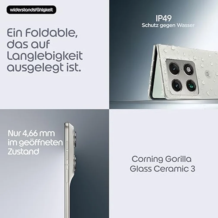Motorola razr fold 512GB Smartphone, 8.09 Zoll 2K Display, Weiß, DXOMARK Kamera, faltbares Design – Bild 5