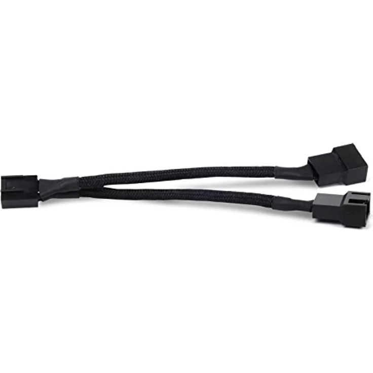 SilverStone SST-CPF01 - 10 cm PWM Lüfter Splitter Kabel für 2 Lüfter, schwarz gesleevt – Bild 5