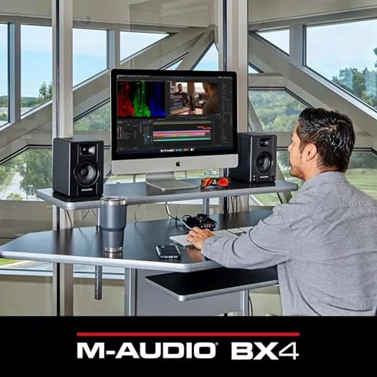 M-Audio BX4 P, 4,5" Studio Monitor Lautsprecher, 120-Watt Schwarz, Paar für Musikproduktion und Podcasting – Bild 15
