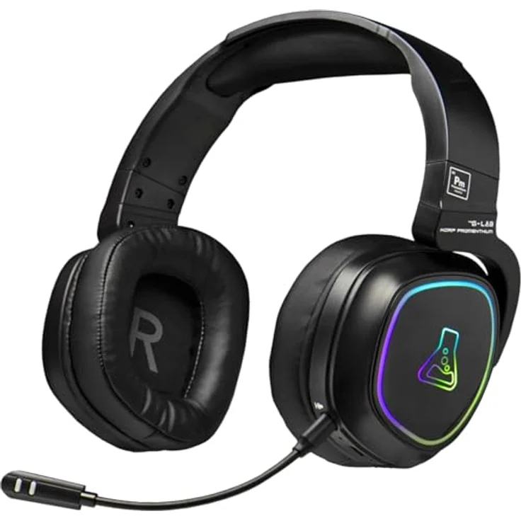 THE G-LAB Korp Promethium Wireless Gaming Headset, kabellos für PS4/PS5/PC, mit RGB-Hintergrundbeleuchtung und hochwertigem Stereo-Sound – Bild 1