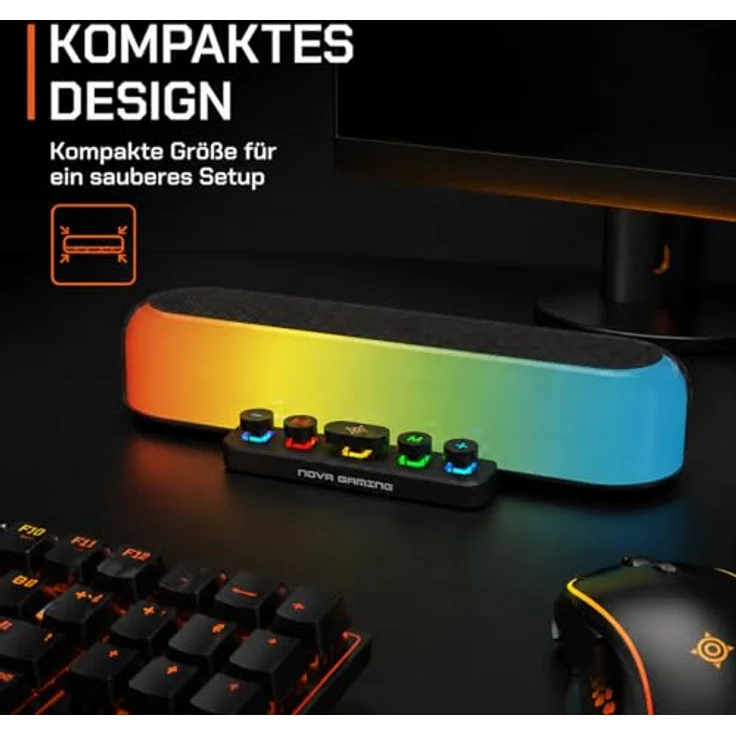 NOVA GAMING URSAE GS205, Gaming-Soundbar mit RGB-LED-Beleuchtung, schwarz, Bluetooth 5.3, 10 W Lautstärke – Bild 7
