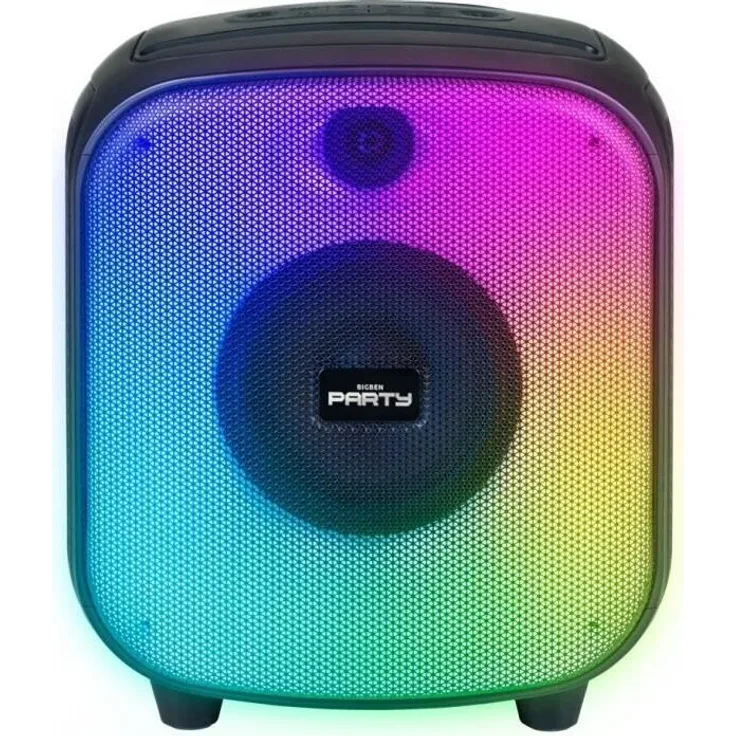 BIGBEN Bluetooth-Lautsprecher Würfelformat 200 W, mit Lichteffekten, USB, Micro-SD, USB-C Li-on-Akku, in LED-Optik