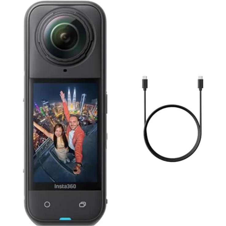 INSTA360 X5 Standard Bundle, 8K 360° Actioncam mit verbesserter Low-Light-Leistung, wasserdicht bis 15m, inkl. austauschbarer Objektive