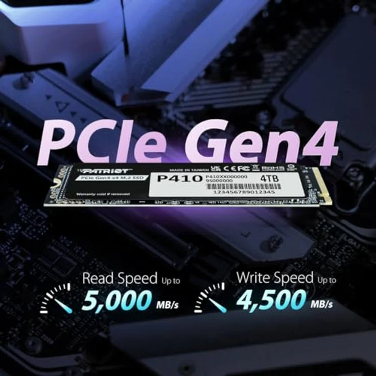 Patriot SSD P410 1TB M.2 PCIe 4.0, Leserate bis 5000 MB/s, Schreibrate bis 4500 MB/s, NVMe, hohe Zuverlässigkeit – Bild 4