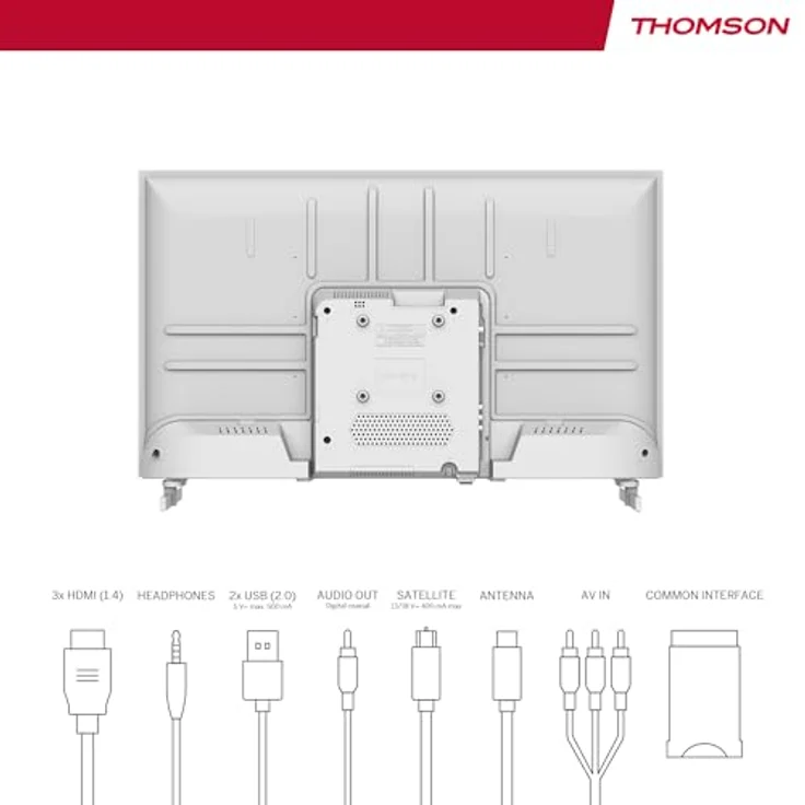 Thomson 32HD2S13W, 32 Zoll (80 cm) LED HD Fernseher in Weiß, kein Smart, mit Hotelmodus, Triple-Tuner, USB, HDMI, CI+ und A+ Panel – Bild 4