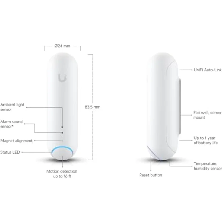 Ubiquiti Networks UP-Sense-3 - Intelligenter Multisensor, 3er-Pack, Bluetooth 5.0, Motion Sensor, Temperatur- und Luftfeuchtigkeitssensor – Bild 7