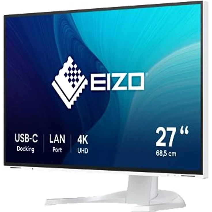 EIZO FlexScan EV2740X-WT 68,5 cm (27 Zoll) Monitor (USB-C (94W PD), DisplayPort, HDMI, USB-Hub, RJ-45 LAN, KVM Switch, 5 ms Reaktionszeit, 3840 x 2160 (4K UHD)) weiß – Bild 3