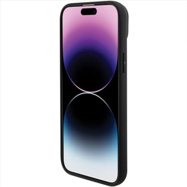 BMW Handyhülle Case iPhone 15, Echtleder schwarz mit Metalllogo, 6,1 Zoll, Kantenschutz – Bild 5