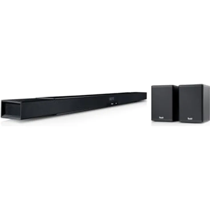 Teufel CINEBAR LUX Surround 5.0 Set - Soundbar mit Kabelloser Aktiv Rear-Speaker, Dolby Audio, W-LAN, Bluetooth, Multiroom, 4K-Pass-Through, Dynamore 3D, HDMI 3D ARC CEC - schwarz