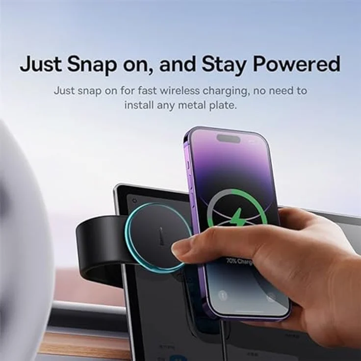 Baseus Wireless Charging Car Mount C02 Pro Series, Wireless Charger mit 15 W Leistung, Schwarz – Bild 3