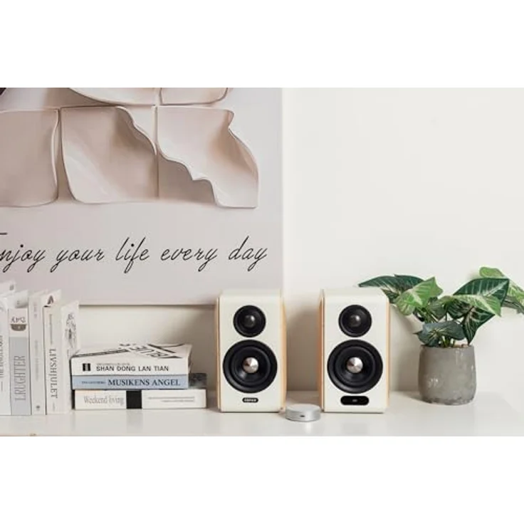 Edifier S880DB MKII Regal-Lautsprecher mit LDAC, BT 5.3, Fernbedienung, 2-Wege, 88 W, Weiß & Holz, App – Bild 2