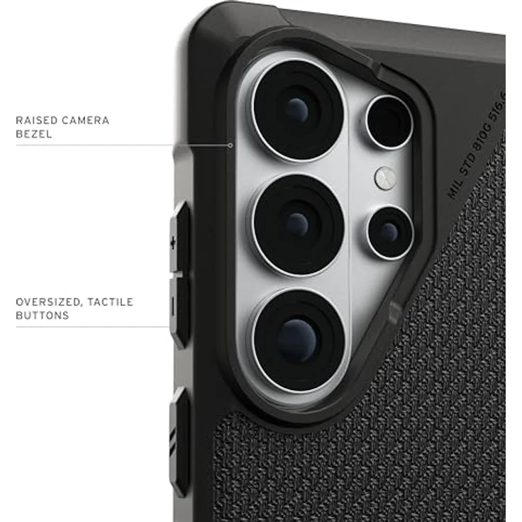URBAN ARMOR GEAR Metropolis LT Case Samsung Galaxy S26 Ultra, Kevlar schwarz, mit Wireless Charging (Qi) und militärischem Schutzstandard – Bild 4