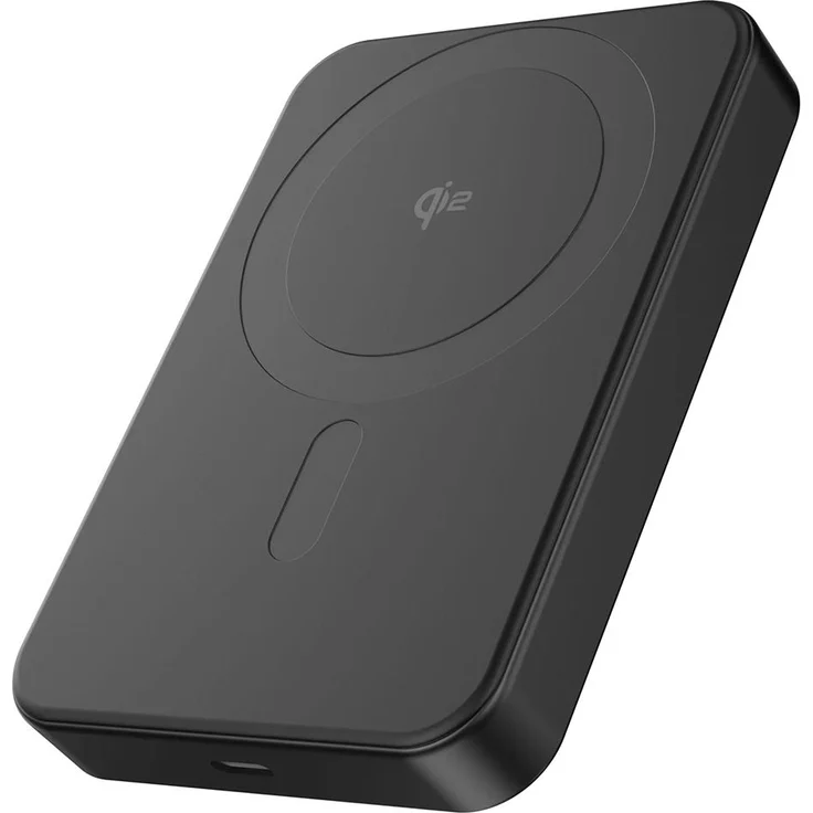 Decoded Slim Mag Powerbank, 10.000 mAh mit MagSafe und Qi2, Aluminium, Schwarz