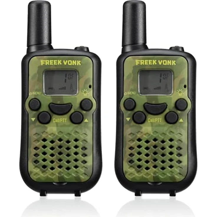 Freek Vonk Walkie Talkie, wiederaufladbares Funkgerät für Kinder, 6 km Reichweite, 8 Kanäle, Freisprechmodus, integrierte Taschenlampe, inkl. USB-C-Kabel – Bild 2