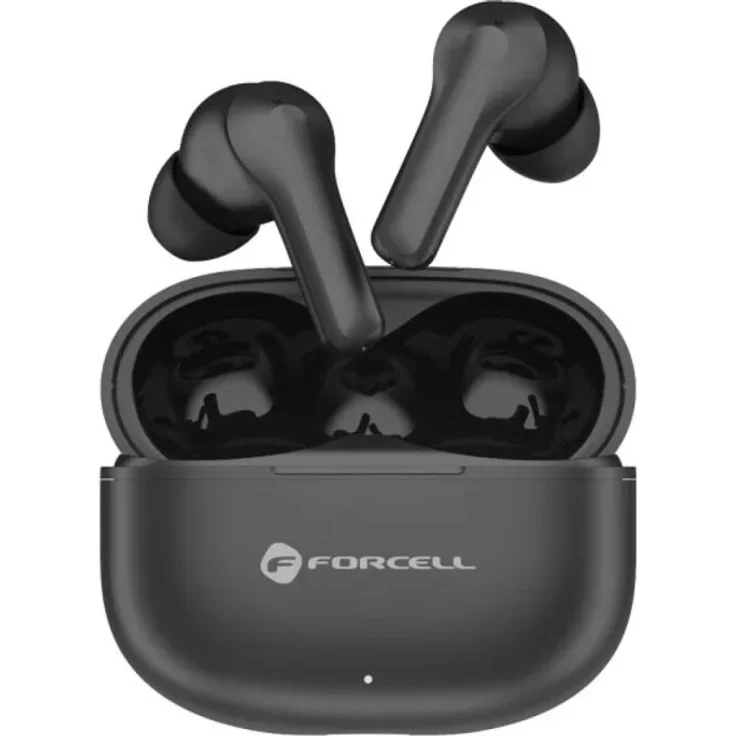Forcell F-AUDIO Bass Engine kabellose Bluetooth-Kopfhörer TWS ANC + ENC + TUYA APP Schwarz, mit tiefer Basswiedergabe und Smart Life App-Steuerung