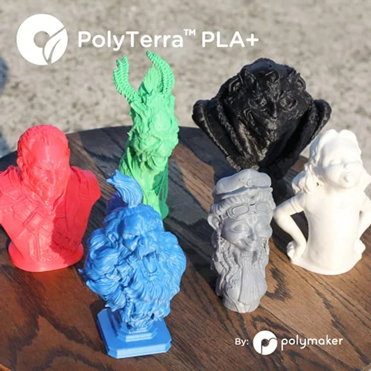 Polymaker PolyTerra PLA +, 3D-Druckmaterial, Schwarz, 1.75mm, 3kg, bioplastisches Filament mit hoher Druckqualität und Zuverlässigkeit – Bild 3