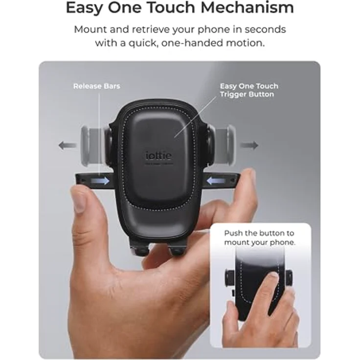 iOttie Easy One Touch 6, Universelle Lüftungsgitter Autohalterung für Smartphones, schwarz – Bild 2
