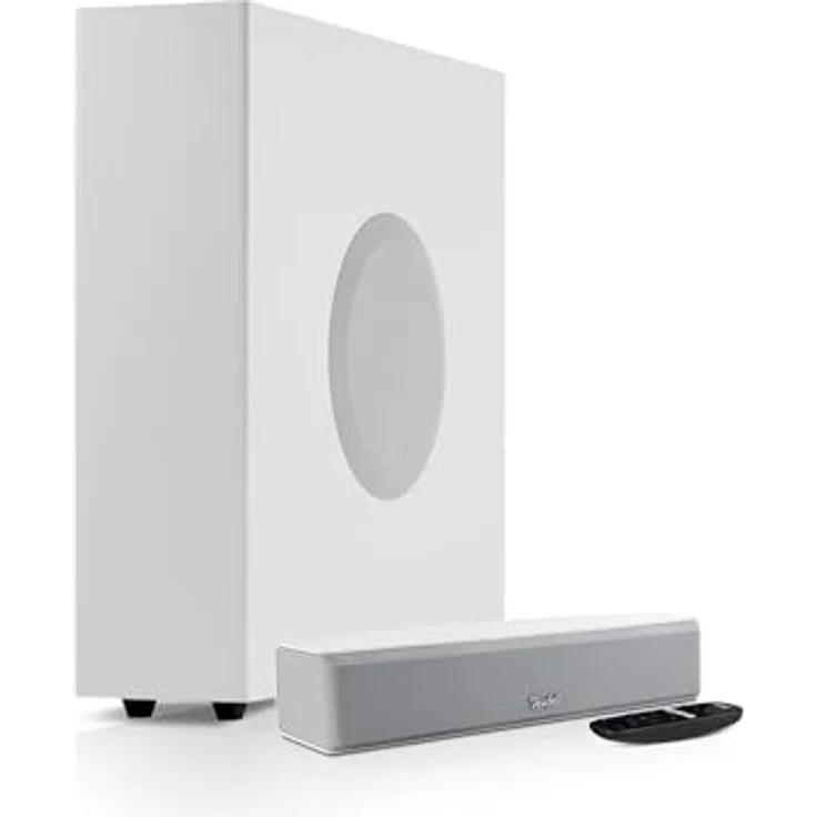 Teufel CINEBAR ONE+ Soundbar mit Subwoofer, Bluetooth 5.0, virtueller Surround Sound, weiß – Bild 1