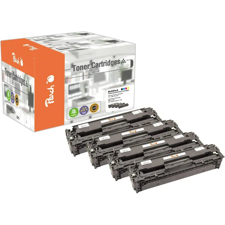 Peach CRG-718 MultiPack, Toner (M, C, Y) für langlebige Druckqualität, remanufactured