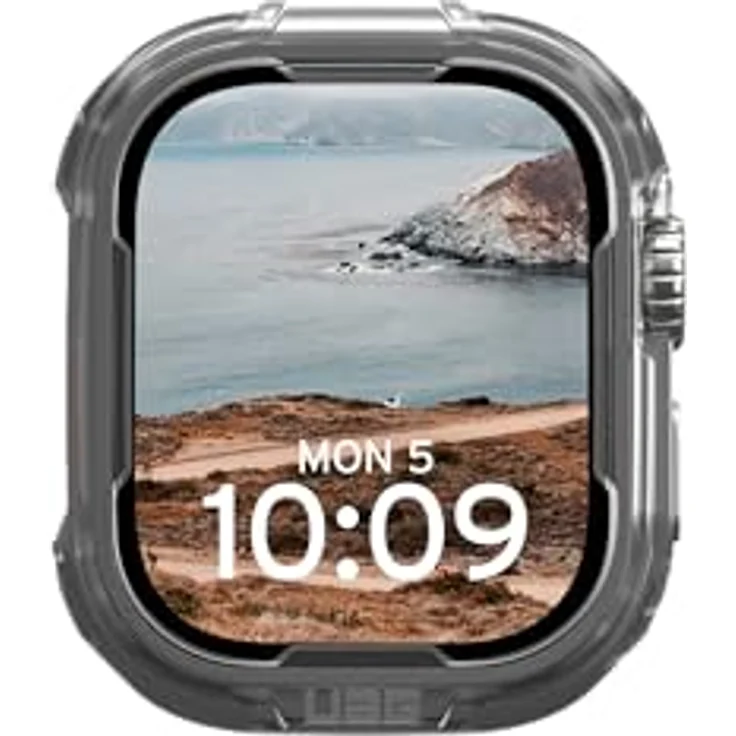 URBAN ARMOR GEAR Scout Case für Apple Watch Ultra/Ultra 2 (49mm) – Sturz- und stoßsichere Hülle nach US-Militärstandard, Displayschutz, translucente Ice-Farbe – Bild 3