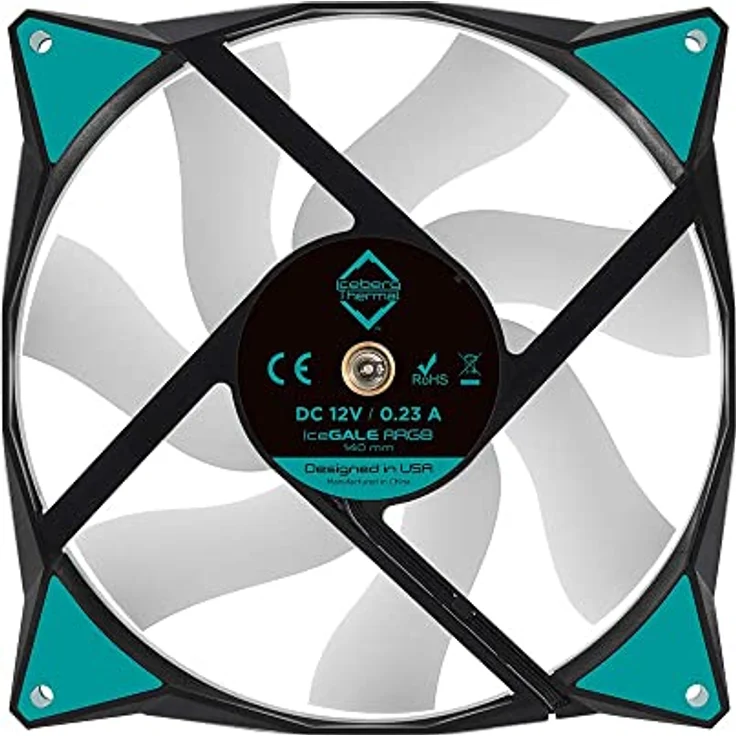 Iceberg Thermal IceGALE Adressable RGB 140 mm PWM Dual Kugellager ARGB Gehäuselüfter 2er-Pack, Schwarz – Bild 4