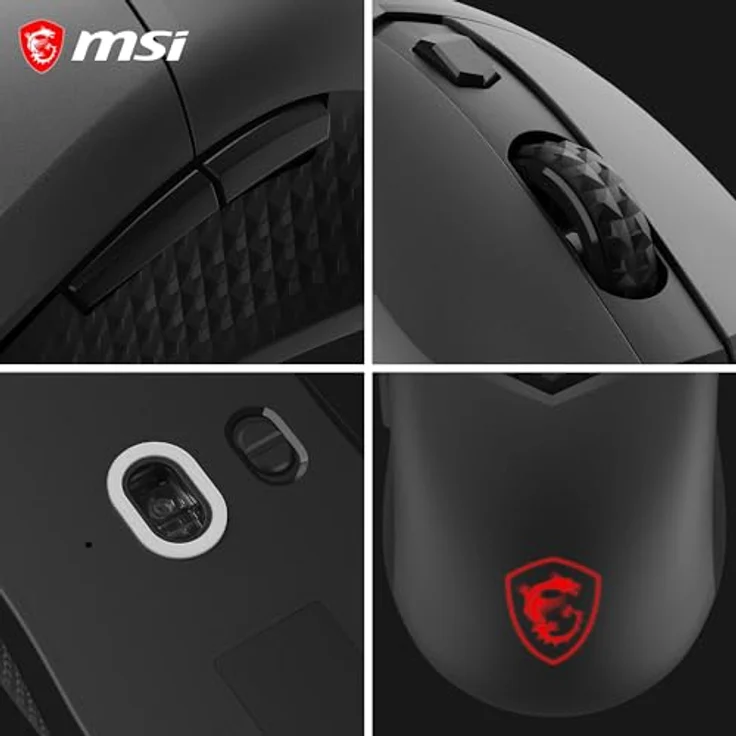 MSI VERSA 300 8K, Ergonomische Bluetooth Maus mit 2.4 GHz, 6 Tasten, USB 2.0, Schwarz – Bild 7