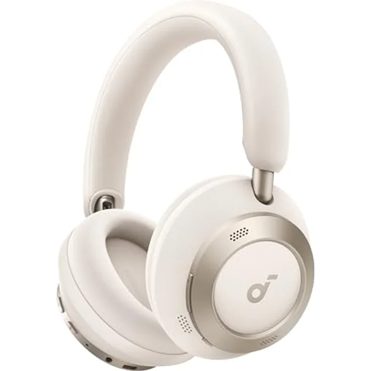 soundcore Space One Pro Kabellose Kopfhörer, Adaptives aktives Noise Cancelling, Hi-Res Wireless Audio LDAC, 60h Akku, weiß