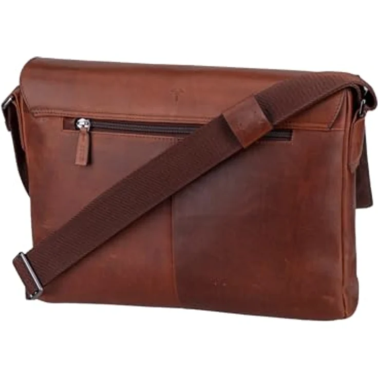 Joop! Cerratano Janis Messenger, Leder Tasche für Laptops bis 35 cm, braun – Bild 2