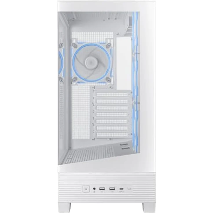 ASUS A31 Plus TG ARGB White ATX PC Gehäuse (vorinstallierte ARGB-Lüfter, kompatibel mit Mainboards mit versteckten Anschlüssen, 360-mm-Radiatoren, 380-mm-Grafikkarten) – Bild 4
