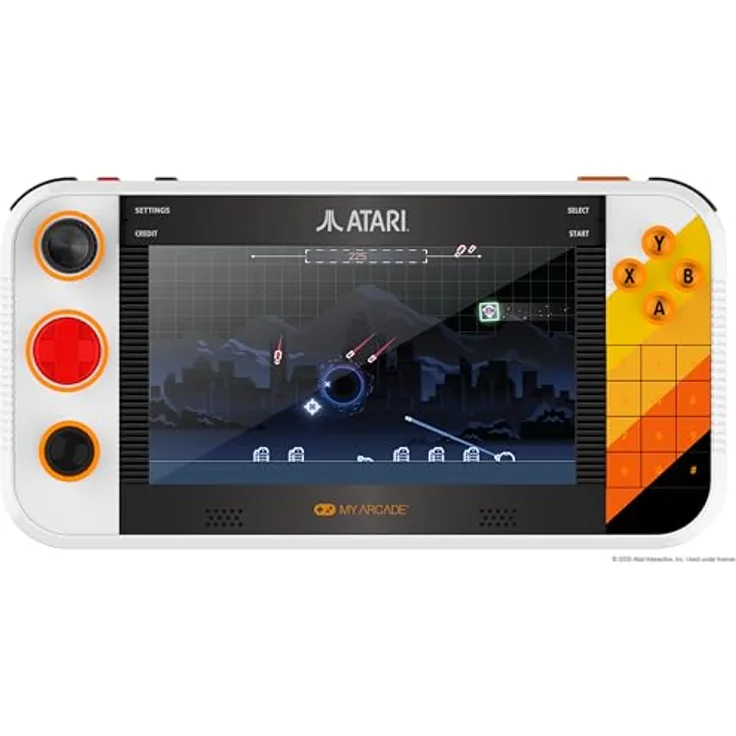 My Arcade My Arcade Atari Portable Gaming System (Gamestation Go), tragbare Konsole mit 200+ Spielen, 7 Zoll Farbdisplay, WiFi, HDMI, USB-C, wiederaufladbarer Akku