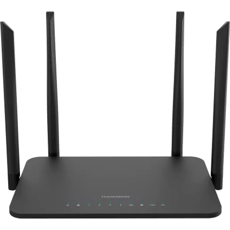 THOMSON Router, THWR 1200 Dual Band Gigabit Router, WiFi 5, WLAN, bis zu 1200 Mbps, 2.4 GHz und 5 GHz, 4 Antennen, WAN Modem-Verbindung, LAN-Anschluss, USB 2.0, weiß
