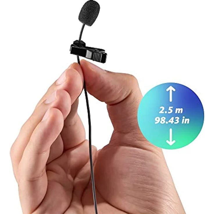 JOBY Wavo Lav PRO professionelles Lavalier Mikrofon, Ansteckmikrofon Omnidirektional tragbar mit äußerst Kleiner Profikapsel, für Kameras, Ansteckmikrofon Kabellos, Mikrofon Kabellos, 2,5 m, Schwarz – Bild 3
