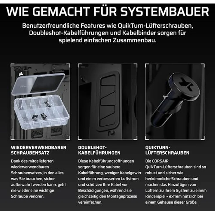 Corsair 5000T Mid-Tower ATX PC-Gehäuse – Abnehmbare Front- und Dach-Luftstrompaneele, Geräumiges Interieur, ASUS BTF, MSI Project Zero, Gigabyte Project Stealth - Schwarz – Bild 5