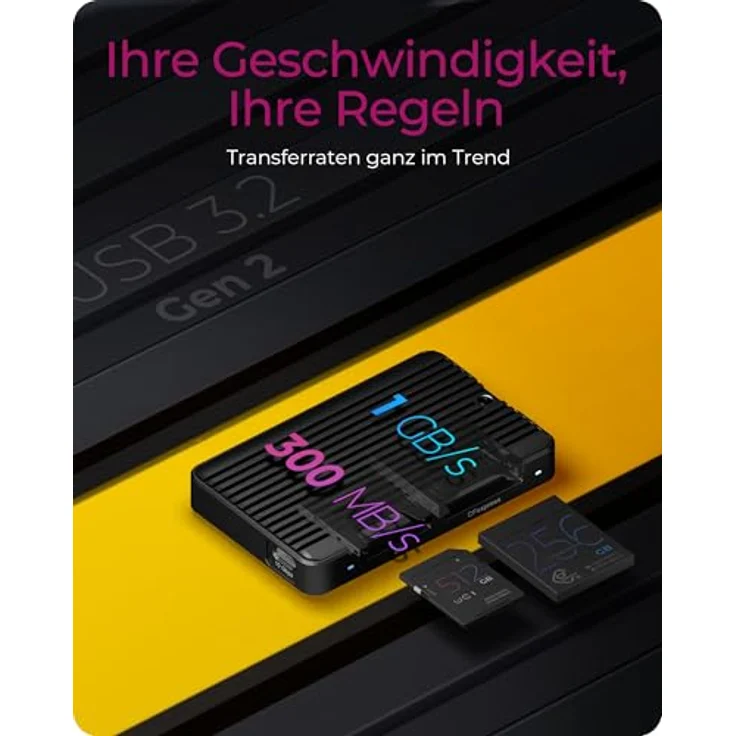 ICY BOX CFexpress Kartenleser Typ-B mit USB 3.2 (Gen 2) 10 Gbit/s, SD 4.0, USB-C & USB-A Adapter in Grau, für Windows & macOS, IB-CR504-C31 – Bild 2