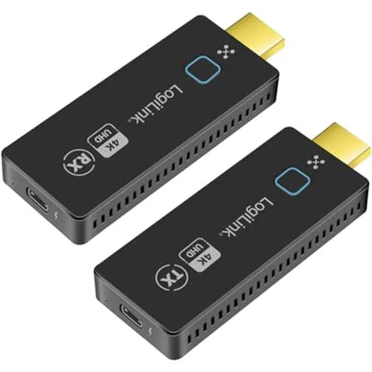 LogiLink HDW0111 HDMI BYOD Präsentationsset, drahtlos, 4K@60Hz, 50m Reichweite, 16zu1, Metallgehäuse – Bild 3