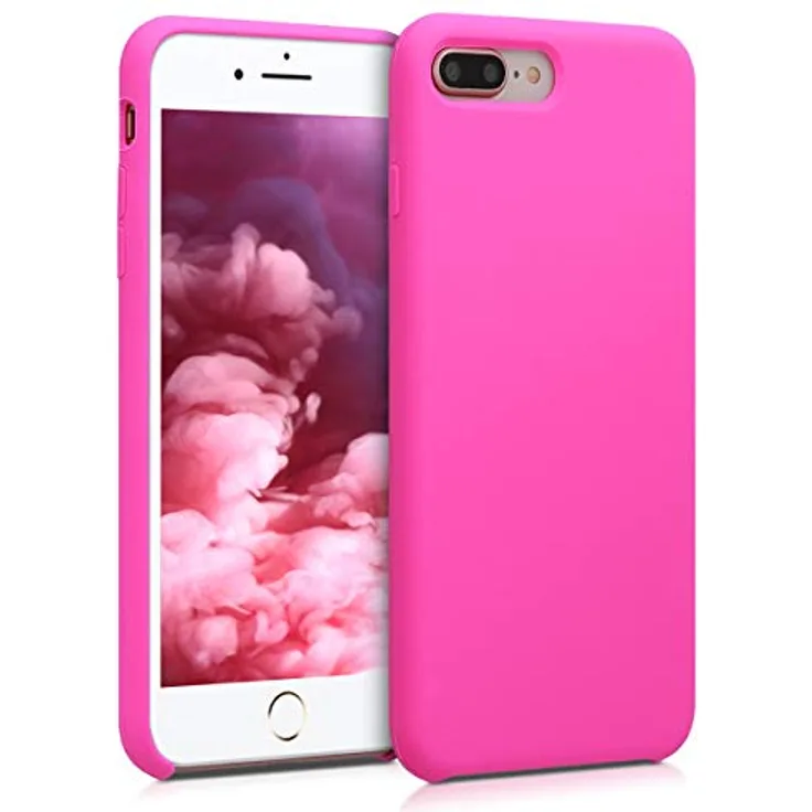 kwmobile iPhone 7 Plus/8 Plus Silikon Hülle - Magenta - Flexibles TPU Case - Rutschfest - Kabelloses Laden