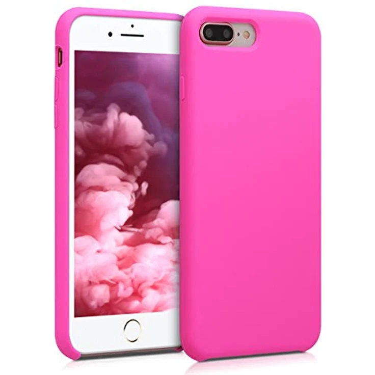 kwmobile iPhone 7 Plus/8 Plus Silikon Hülle - Magenta - Flexibles TPU Case - Rutschfest - Kabelloses Laden – Bild 1