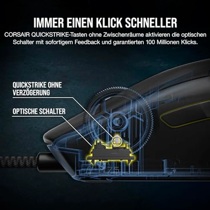 Corsair M75 Wired RGB Leichte FPS Gaming-Maus – 26.000 DPI – Austauschbare Seitentasten – PC – Schwarz – Bild 5