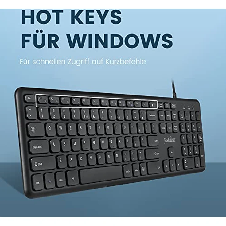 Perixx PERIBOARD-210C DE Kabelgebundene Standard USB-C Tastatur mit leisen Scherenstrukturtasten, Kompatibel mit Mac, iPad, Windows, Chromebook, Tablets und Desktop-PC, Schwarz, QWERTZ – Bild 4
